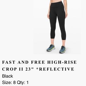 Lululemon fast and free high-rise crop II 8 *READ*